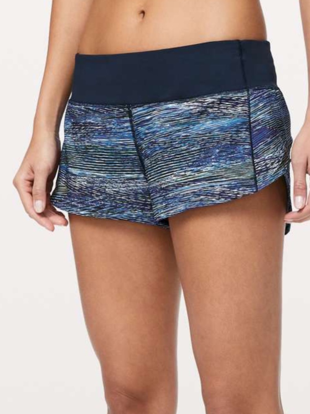 Lululemon Speed Up Short 2.5" Interconnect Blue Multi / True Navy Size 8